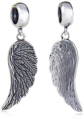 SoulBeads Angel Wing Charms 925 فضة استرلينية قلادة ريش متدلية متدلية سحر مسيحي للحلي سوار in Kuwait