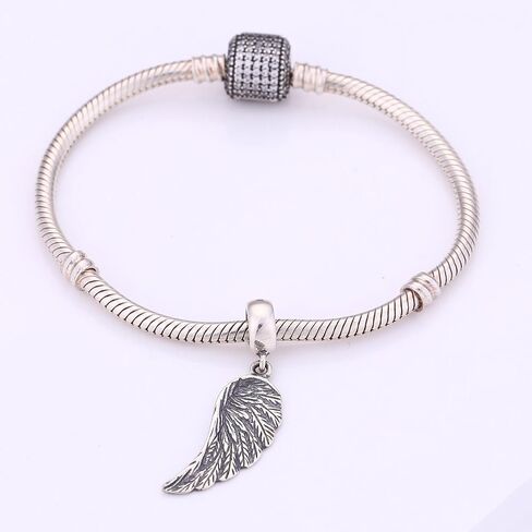 SoulBeads Angel Wing Charms 925 فضة استرلينية قلادة ريش متدلية متدلية سحر مسيحي للحلي سوار in Kuwait