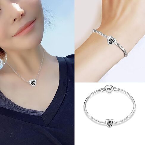 Dog Mom Dog Bone Paw Print Dangle Heart Love Women Bead Charms Fits Pandora Bracelet Mother Daughter in Saudi Arabia