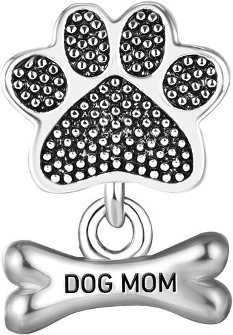 Dog Mom Dog Bone Paw Print Dangle Heart Love Women Bead Charms Fits Pandora Bracelet Mother Daughter in Saudi Arabia