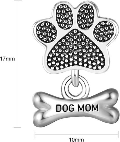 Dog Mom Dog Bone Paw Print Dangle Heart Love Women Bead Charms Fits Pandora Bracelet Mother Daughter in Saudi Arabia