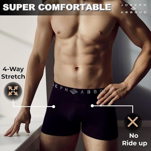 Joseph Abboud Mens Performance Boxer Briefs - Breathable Comfortable Underwear for Men Pack, Moisture Wicking Mens Underwear in Saudi Arabia