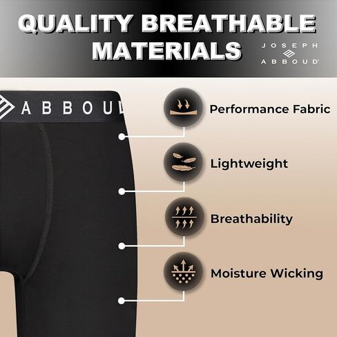Joseph Abboud Mens Performance Boxer Briefs - Breathable Comfortable Underwear for Men Pack, Moisture Wicking Mens Underwear in Kuwait