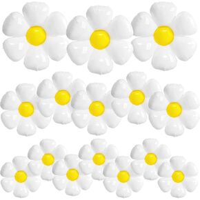 16 Set Daisy Flower Balloons DIY Kit, Boho Macaron Pastel Daisy Balloons, Flower Party Decorations for Baby Shower, Birthday, Wedding, Anniversary, Groovy Party Supplies