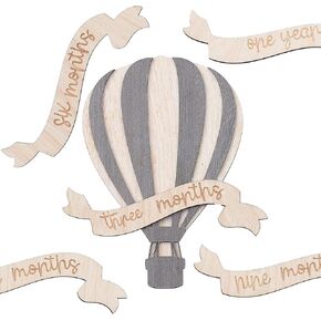 Baby Monthly Milestone Cards - Wooden Monthly Milestone Discs - Newborn Photography Props to Document Your Baby´s Growth - Baby Announcement Sign (AA Flower)