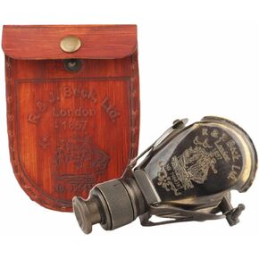 Marine Vintage Antique Handheld Brass Monocular Binocular for Hunting, Bird Watching,Trekking,Camping, Sports,Outdoor Games,Binocular for Adults and Kids with Leather Cover