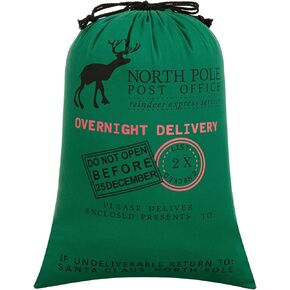 HBlife Personalized Santa Sack 19.7 x 27.6 Inch Cotton Christmas Present Bag with Drawstring Gift Bag for Christmas