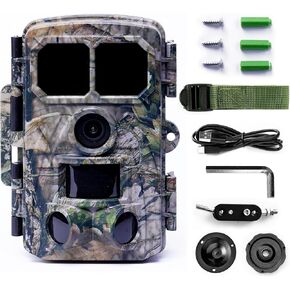 CAMOGLIDE Trail Camera - 48MP HD Game Cameras with Low Glow Night Vision, 120°Wide Lens, IP65 Waterproof with Blazing-Fast 0.2s Trigger Motion. Hunting Camera for Monitoring, Hunting, and Survillence