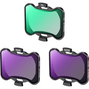 K&F Concept Upgrade Avata 2 Drone PL ND Filters Kit (3 Pack), PL ND8 ND16 Filter Compatible with DJI Avata 2, Polarizer Neutral Density Drone Lens Filters, Multi Coated HD Optical Glass/Gimbal Safe