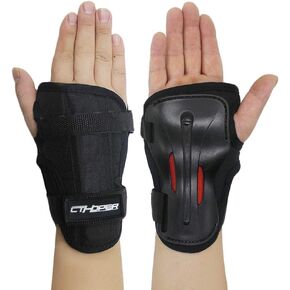 CTHOPER Adult/Child Long Damping Non-Slip Anti-Fall Wrist Guards Protective Gear for Roller Skating Skating Skiing Skateboard Snowboard Cycling Bicycle Scooter
