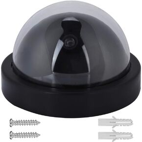Dummy Fake Camera Security CCTV Dome Cameras, Dummy Outdoor Camera with Flashing Red LED Light Dummy Security Camera