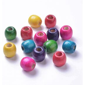 100pcs Natural Round Wood Beads 34-35mm Unfinished Wooden Loose Spacer Beads for Craft DIY Jewelry Making, Hole: 7mm