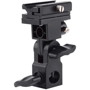 Flash Stand Bracket, Camera Flash Speedlite Light Mount with Umbrella Reflector Holder and Hot Shoes for Photo Video Photography