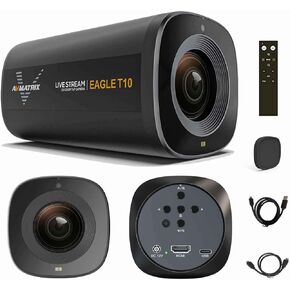 AVMATRIX EAGLE T10 Livestream Camera, 10X Optical Zoom Wide Angle, ToF Auto Focus Streaming Camera, Full HD 1080P 60fps with USB3.0 and HDMI out, Work with OBS, Zoom, Teams, YouTube/Twitch/Facebook
