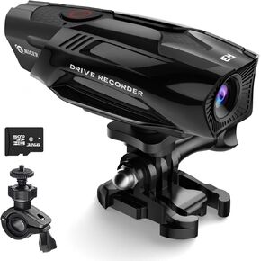 Motorcycle Helmet Camera, R3 Bike Video Camera,1080P Sports Action Camera, 120° Wide Angle Camcorder, IP67 Waterproof Dash Cam with 3 Types of Installation and 32G Card