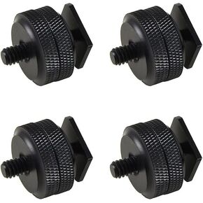 Hot Shoe Adapter 1/4 Inch Camera Hot Shoe Mount Adapter Tripod Screw for DSLR Camera Rig Cold Hotshoe Screw Accessory Attachment for Camera Flash Shoe to 1/4"-20 Male Post Adapter with Locking Disk