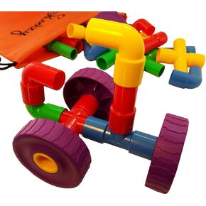 Skoolzy Rainbow Star Flex Building Toys 90 Piece Jumbo Set, STEM Building Blocks for Kids Ages 4-8, Tinker Toys for Classroom Bins in Saudi Arabia