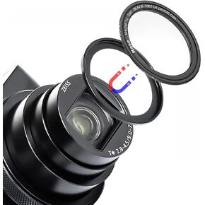 Kase Wolverine Magnetic Black Mist 1/4 Diffusion Filter with Adapter Ring for Sony ZV-1 ZV1 / RX100 VII VI V III II/for Canon G7 X Mark II/Coolpix S7000 A10, Compact Camera Accessories