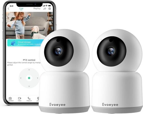 Security Camera Indoor 2MP Baby Monitor, 360° Pet/Dog Cameras for Home Security with Motion Detection, 2.4/5GHz WiFi, with Night Vision, Phone App, 2-Way Audio, Cloud & SD Card Storage in Saudi Arabia