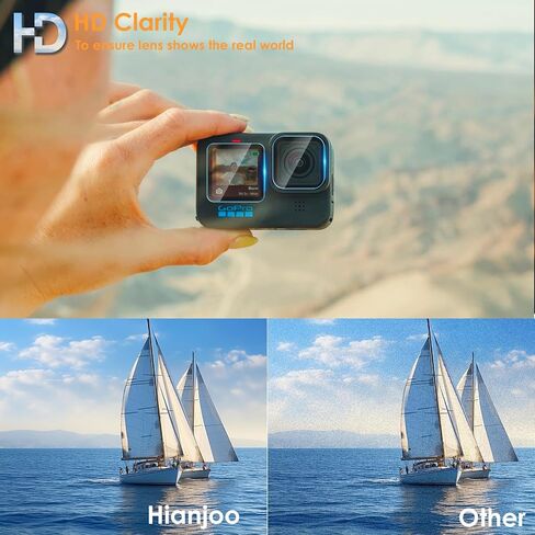 6 قطع واقي شاشة متوافق مع GoPro Hero 12/11/10/9 أسود، [وضوح HD] [9 صلابة] [2+2+2 قطعة] واقي عدسة + بديل لطبقة الزجاج المقوى LCD لـ GoPro Hero 12 11 10 9 in Saudi Arabia