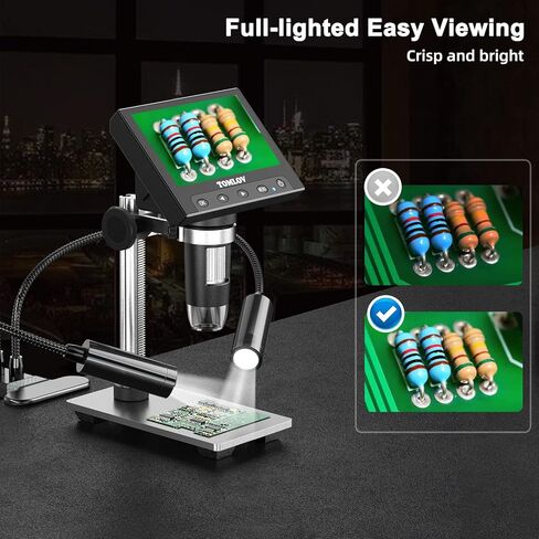 TOMLOV المجهر الرقمي معقوفة LED ملء الأضواء، 6 واط الألومنيوم الأضواء المساعدة مع التبديل عكس الضوء in Kuwait