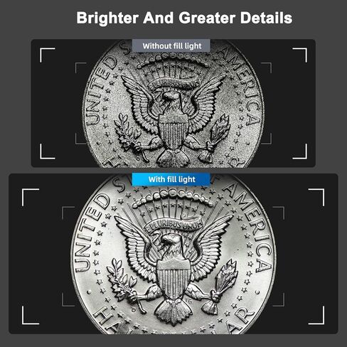 TOMLOV المجهر الرقمي معقوفة LED ملء الأضواء، 6 واط الألومنيوم الأضواء المساعدة مع التبديل عكس الضوء in Kuwait