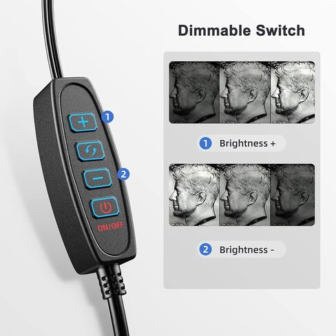 TOMLOV المجهر الرقمي معقوفة LED ملء الأضواء، 6 واط الألومنيوم الأضواء المساعدة مع التبديل عكس الضوء in Kuwait