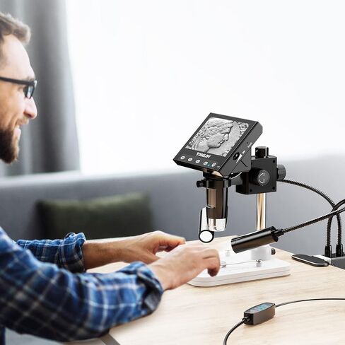 TOMLOV المجهر الرقمي معقوفة LED ملء الأضواء، 6 واط الألومنيوم الأضواء المساعدة مع التبديل عكس الضوء in Kuwait