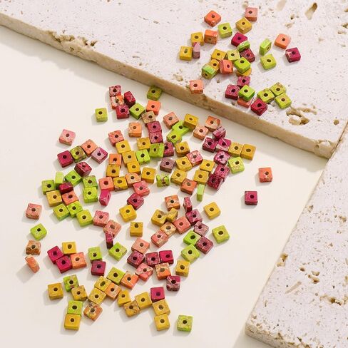Firstmeet 160pcs Square Imperial Jasper Beads for Jewelry Making Adults DIY Multi-Color Beaded Bracelet Accessories Girl Gift (DIY-1024-Mix-1) in Kuwait