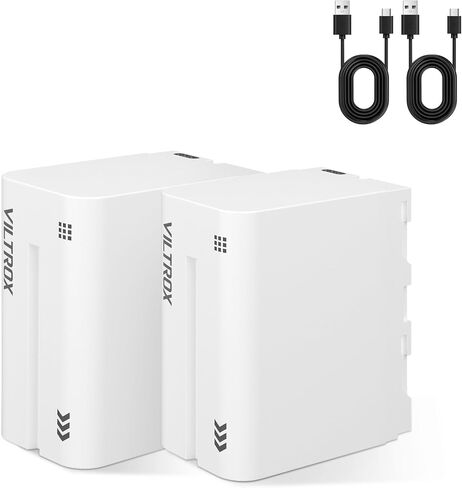 VILTROX NP-F970 بطارية 2 حزمة بطارية بديلة 6600 مللي أمبير في الساعة لـ F970 F960 F950 F770 F750 F570 F550 F330، بطارية قابلة لإعادة الشحن متوافقة مع Godox Neewer LED ضوء فيديو/شاشة كاميرا in Saudi Arabia