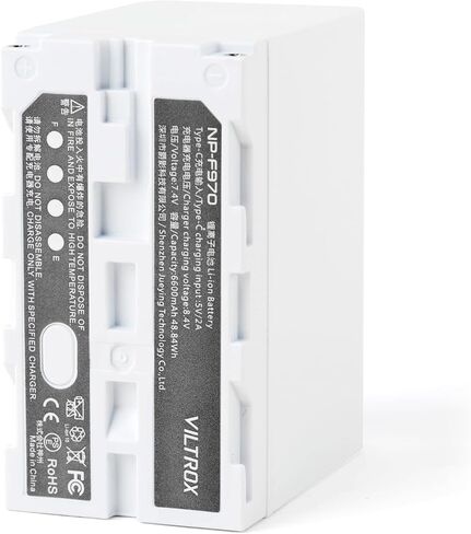 VILTROX NP-F970 بطارية 2 حزمة بطارية بديلة 6600 مللي أمبير في الساعة لـ F970 F960 F950 F770 F750 F570 F550 F330، بطارية قابلة لإعادة الشحن متوافقة مع Godox Neewer LED ضوء فيديو/شاشة كاميرا in Saudi Arabia