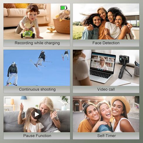 كاميرا رقمية بدقة 4K مع مجموعة ملحقات منشئة، وكاميرا فيديو/مدونات فيديو بدقة 48 ميجابكسل لمدوني الفيديو، وكاميرات شاشة قلابة للتركيز التلقائي للتصوير الفوتوغرافي، وقبضة حامل ثلاثي القوائم، وعدسة واسعة الزاوية وماكرو، وميكروفون، وبطاريات (V01) in Kuwait