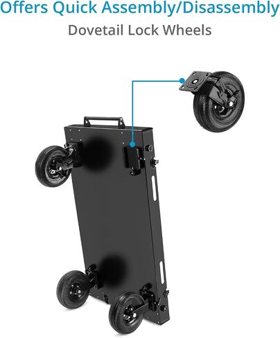 PROAIM Victor Lite 48" Camera Production Cart for Film/Studio/Stage/DIT/Sound/Lighting. Foldable, 440lb Payload. Store & Carry Your Gear Safely. Quick Setup, Smooth Mobility, Foot Brakes in Saudi Arabia