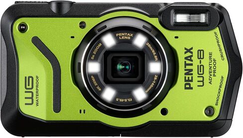 PENTAX WG-8 Green all-weather adventure camera, featuring outstanding waterproof, dustproof, shock-resistant performance, multi-application ring light for macro photography and webcam function in Saudi Arabia