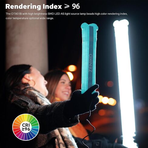 أنبوب إضاءة LED قابل للنفخ متعدد الاستخدامات OT80 للتصوير الفوتوغرافي/التخييم/تسجيل الفيديو، شحن USB سطوع 10 وات 10 مستويات، CCT قابل للتعتيم 3000K إلى 6500K، ملحق مغناطيسي (80 سم/31.5 بوصة) in Saudi Arabia