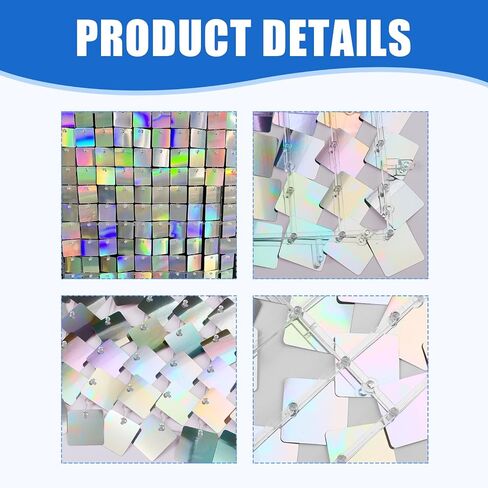24 Pcs Gold Shimmer Backdrop for Party Decoration,4x6FT Dynamic Sequin Wall Backdrop for Birthday Anniversary Photo Background in Kuwait