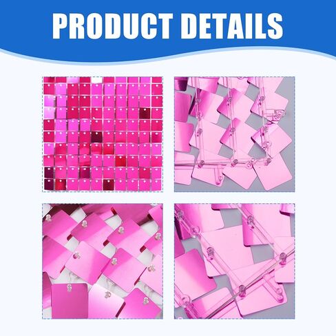 24 Pcs Gold Shimmer Backdrop for Party Decoration,4x6FT Dynamic Sequin Wall Backdrop for Birthday Anniversary Photo Background in Kuwait