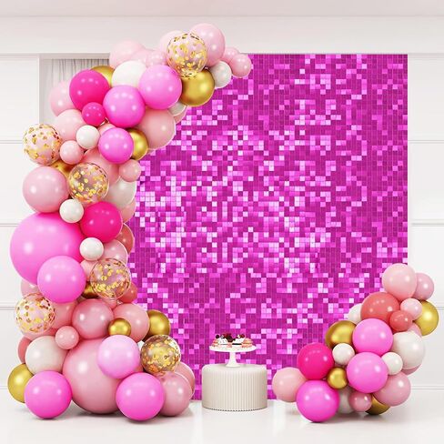 24 Pcs Gold Shimmer Backdrop for Party Decoration,4x6FT Dynamic Sequin Wall Backdrop for Birthday Anniversary Photo Background in Kuwait