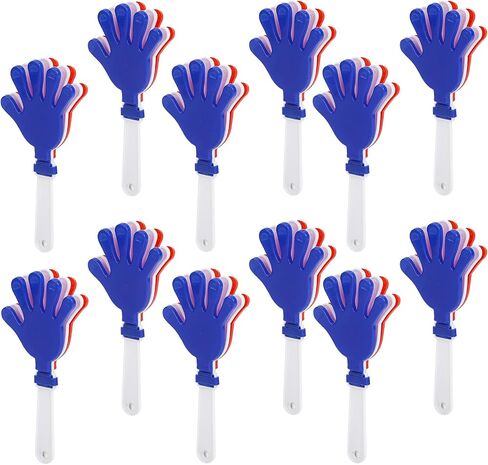 ZCYSRLQIN 12 Pcs Gold,Silver,Black Hand Clappers 7.5 Inch Clappers Noisemakers Noise Makers Party Favors Plastic Clapper Sporting Events Cheers Ball Dance Basketball Football Noisemakers in Kuwait