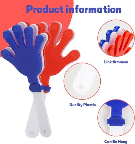 ZCYSRLQIN 12 Pcs Gold,Silver,Black Hand Clappers 7.5 Inch Clappers Noisemakers Noise Makers Party Favors Plastic Clapper Sporting Events Cheers Ball Dance Basketball Football Noisemakers in Kuwait
