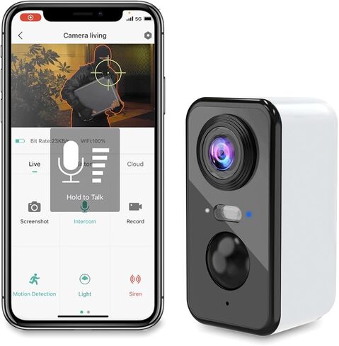 كاميرات تريل 2K لون للرؤية الليلية تعمل بالبطارية كاميرا أمان WiFi كشف الحركة ثنائي الاتجاه تخزين سحابي/SD in Kuwait