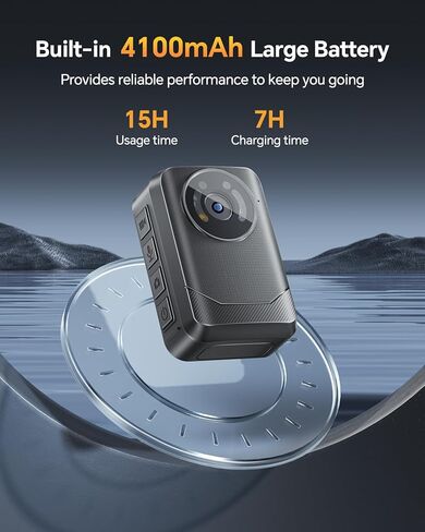 H9 1440P 128GB Body Worn Camera with 140° Wide-Angle Lens, 4100mAh High-Capacity Battery, Advanced Night Vision Ideal for Diverse Outdoor Activities, Sports, Travel, and Law Enforcement in Saudi Arabia