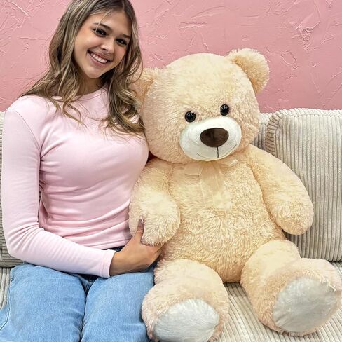 morismos العملاق تيدي بير محشوة الحيوان-35.4 '' كبير تيدي بير، لينة كبيرة تيدي بير لعبة أفخم، الوردي محشوة تيدي بير، حيوان محشو كبير لفتاة صبي صديقة عيد الحب in Kuwait