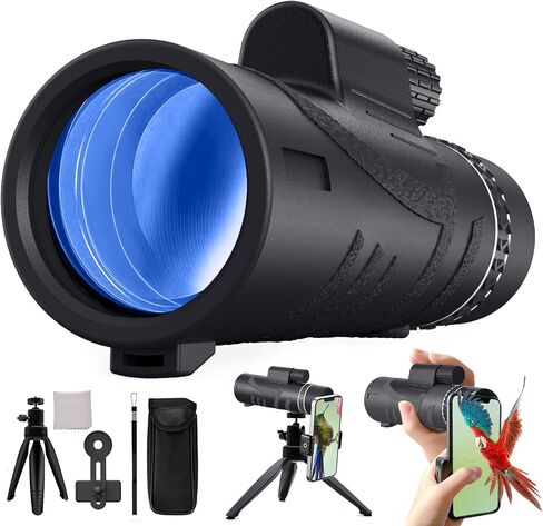 2024 New 80x90 HD High Powered Monocular Telescope with Smartphone Adapter and Tripod,Monoculars for Adults,BAK-4 Prism and Clear View,Monocular for Birdwatching in Saudi Arabia
