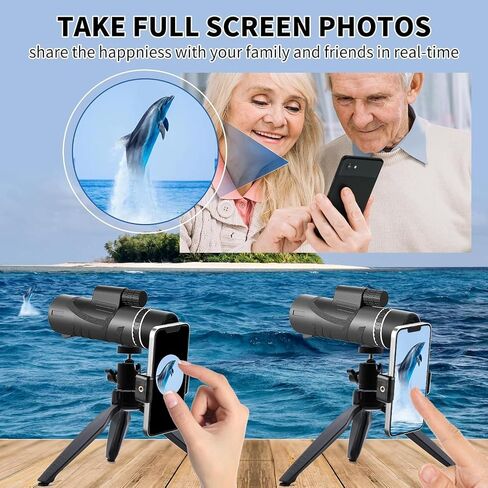 2024 New 80x90 HD High Powered Monocular Telescope with Smartphone Adapter and Tripod,Monoculars for Adults,BAK-4 Prism and Clear View,Monocular for Birdwatching in Saudi Arabia