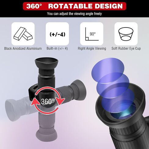 معين منظر مع حامل نطاق قطبي معدني مع 6 محولات تركيب - تكبير 1x-2.5X عارض زاوية يمنى للنطاقات القطبية والكاميرات in Kuwait