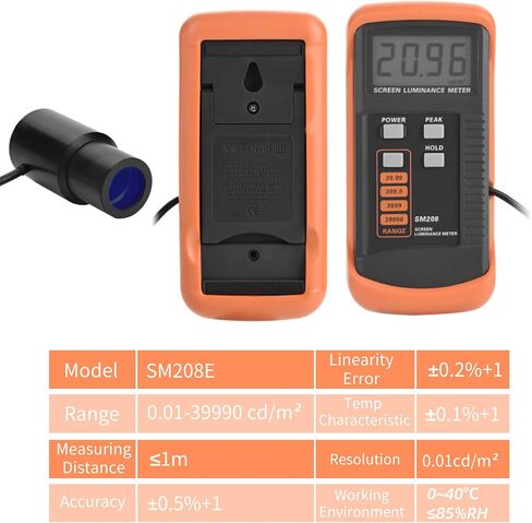 SM208 Light Meter, Portable Screen Brightness Meter, 0.01-39990 cd/m2 Luminance Meter, for Measuring The Brightness of Phone TV LCD Screen, X Rays in Saudi Arabia