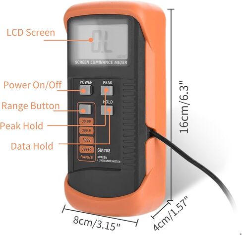 SM208 Light Meter, Portable Screen Brightness Meter, 0.01-39990 cd/m2 Luminance Meter, for Measuring The Brightness of Phone TV LCD Screen, X Rays in Saudi Arabia