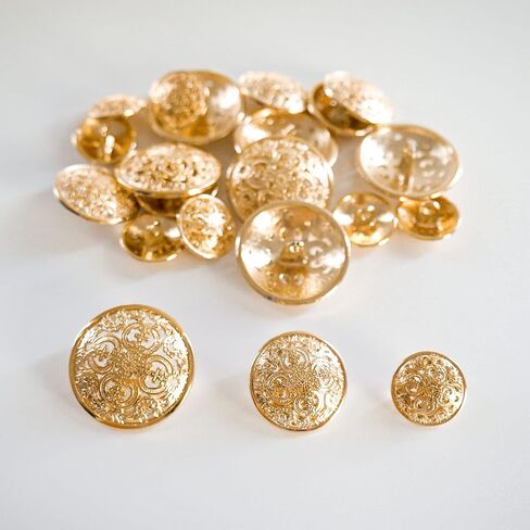 30 قطعة من الأزرار المعدنية، 3 مقاسات 15 ملم / 0.59 بوصة، 20 ملم / 0.79 بوصة، 25 ملم / 1 بوصة أزرار خياطة معدنية ممتازة مع شكل دائري لديكورات الحرف اليدوية، بدلة قميص، لون أسود in Kuwait