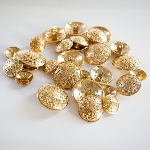 30 قطعة من الأزرار المعدنية، 3 مقاسات 15 ملم / 0.59 بوصة، 20 ملم / 0.79 بوصة، 25 ملم / 1 بوصة أزرار خياطة معدنية ممتازة مع شكل دائري لديكورات الحرف اليدوية، بدلة قميص، لون أسود in Kuwait